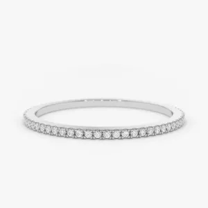 0.20CTW Round Cut Natural Diamond Stackable Thin Band