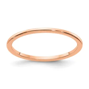 1.2mm 10k Rose Gold Polished Half Round Stackable Band