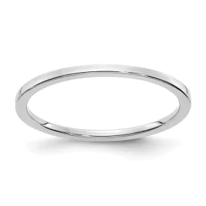 1.2mm 14k White Gold Polished Flat Stackable Band