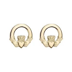 14K Gold Claddagh Stud Earrings