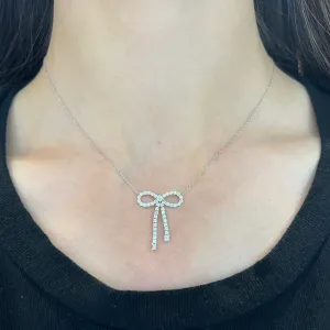 14K GOLD DIAMOND BOW NECKLACE