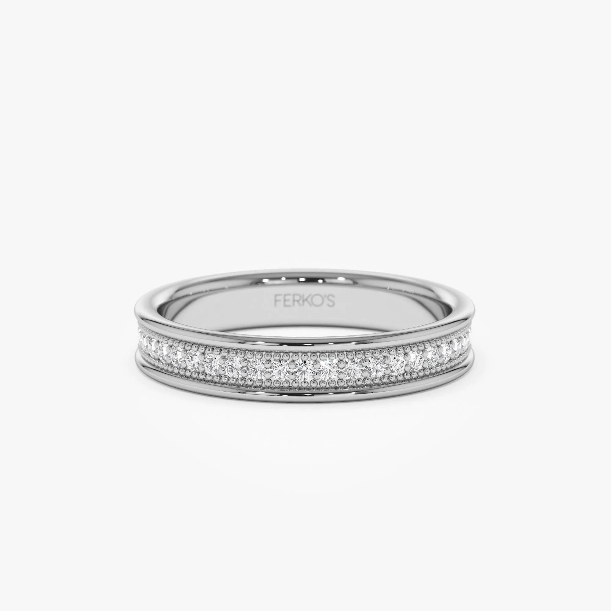 14k Milgran Full Eternity Diamond Ring