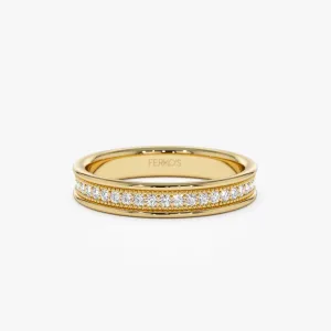 14k Milgran Full Eternity Diamond Ring