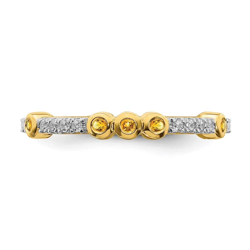 14k Stackable Expressions Citrine and Diamond Ring | SK2074