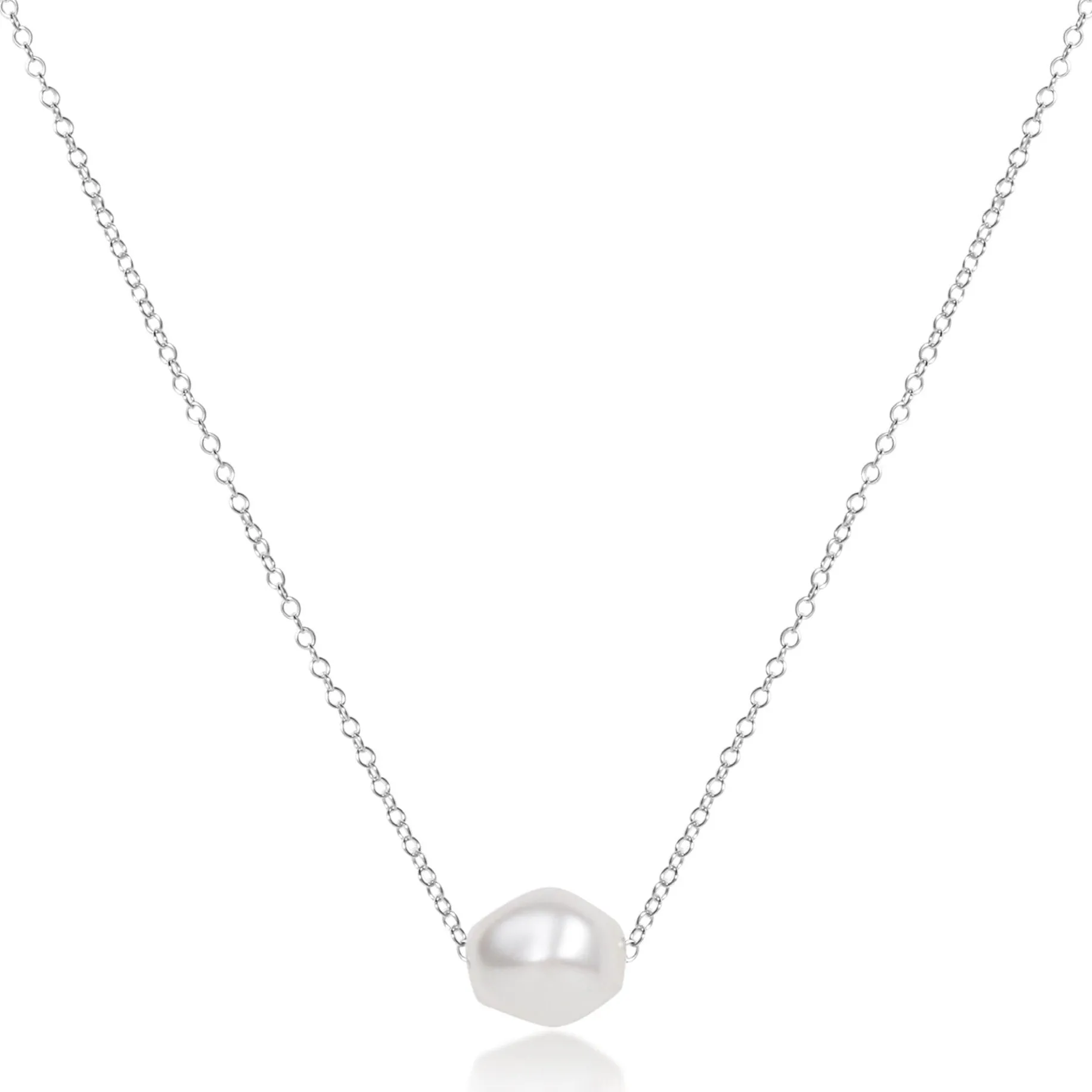 16" Necklace Sterling - Admire Pearl