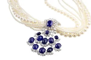 1950's Sapphire and Pearl Necklace