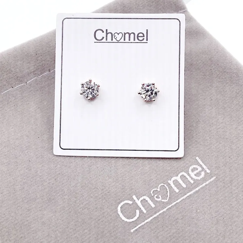 6mm Cubic Zirconia Solitaire Earring