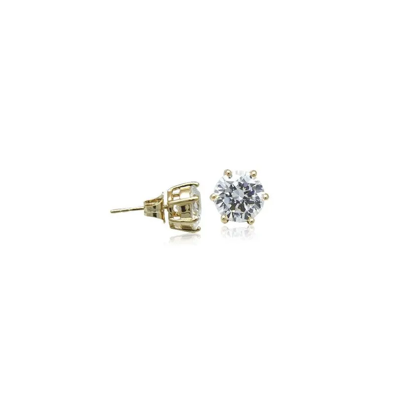 6mm Cubic Zirconia Solitaire Earring