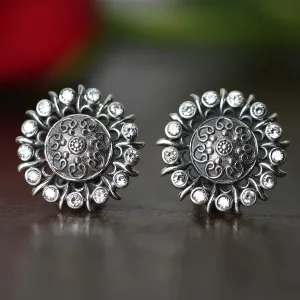 925 Silver Antique Look Zircon Stud