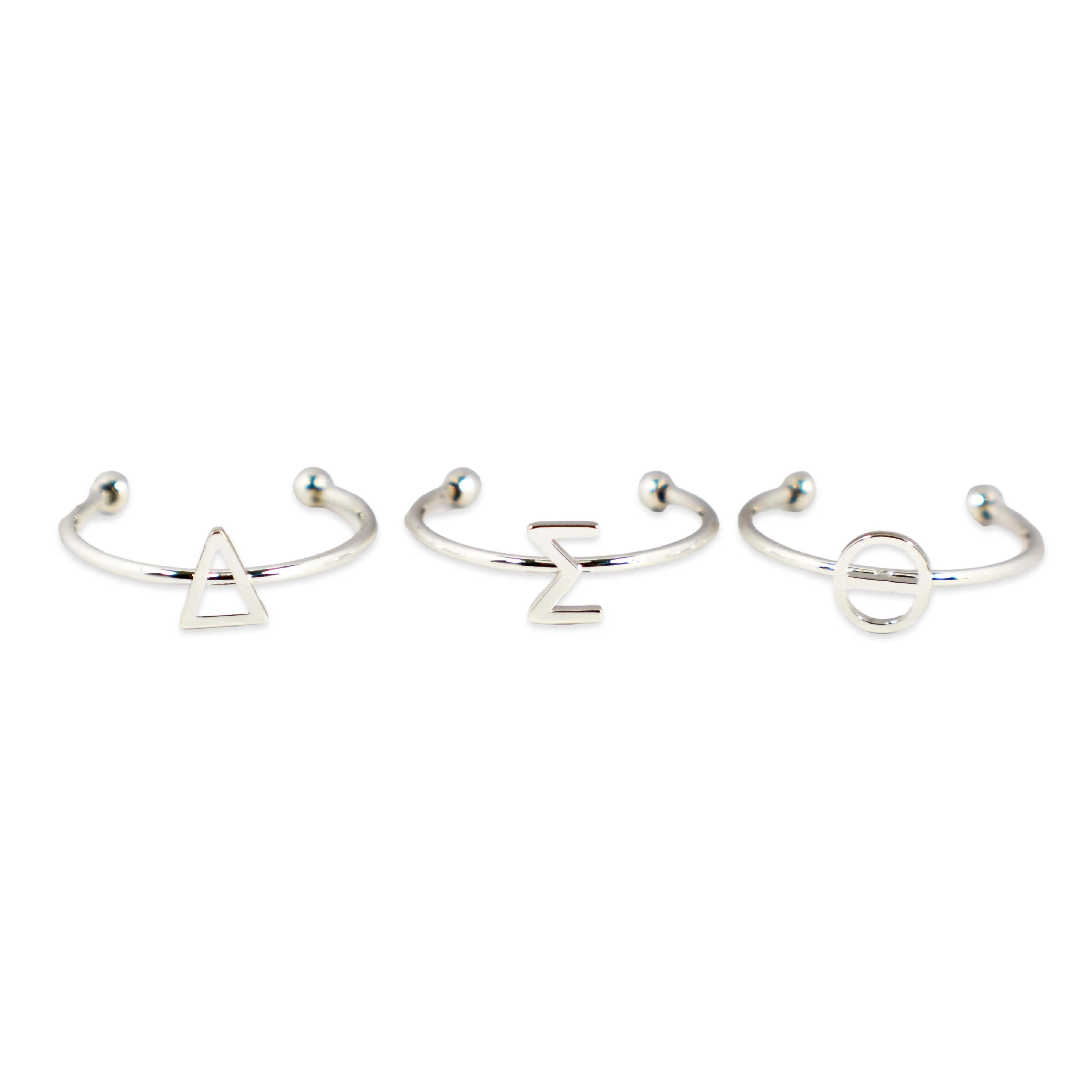 Alpha Gamma Delta Silver Stacking Ring Set