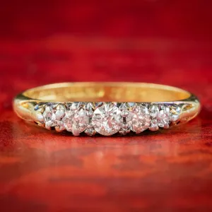 Antique Edwardian Five Stone Diamond Ring 0.45ct Of Diamond