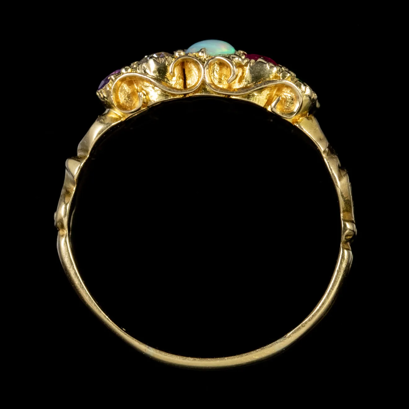 Antique Victorian 18Ct Gold Adore Ring Circa 1860