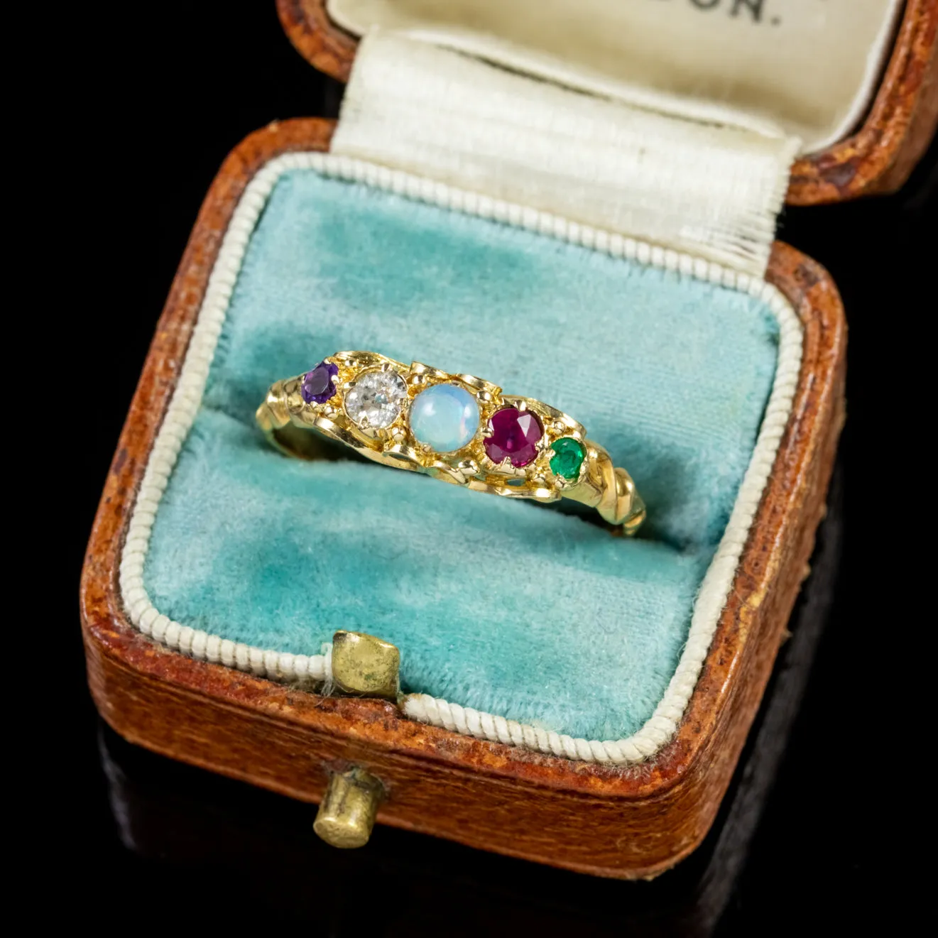 Antique Victorian 18Ct Gold Adore Ring Circa 1860