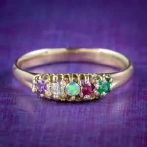 Antique Victorian Adore Sentiment Ring Circa 1880