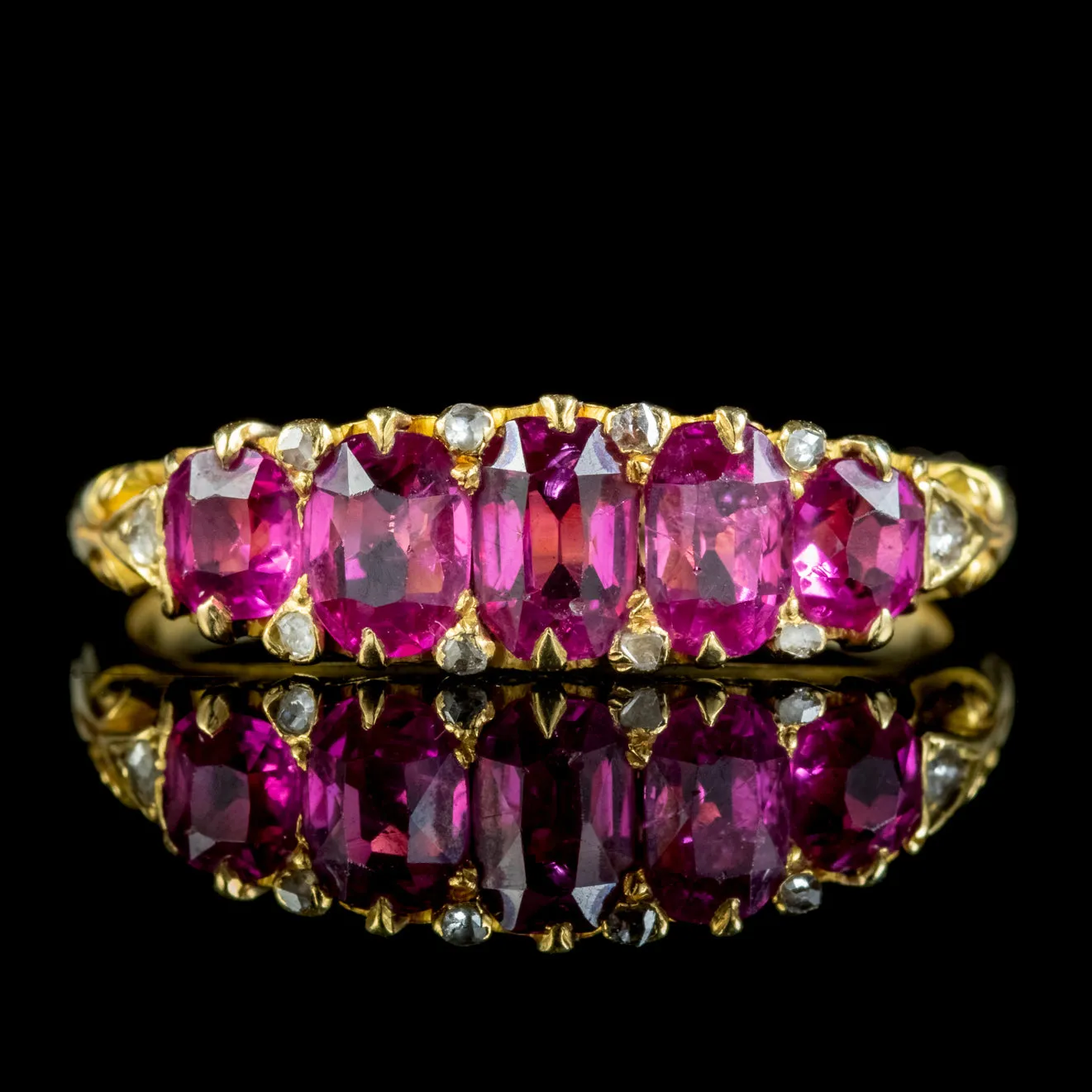 Antique Victorian Pink Sapphire Diamond Ring 2ct Of Sapphire With CERT