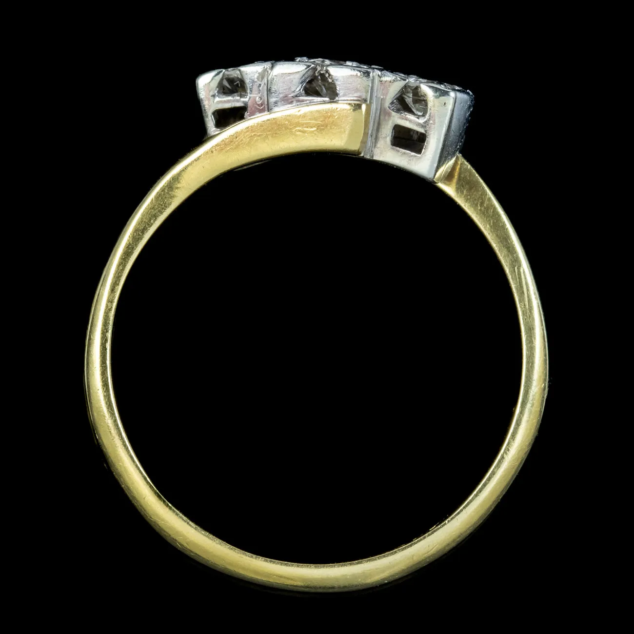 Art Deco Diamond Trilogy Twist Ring 0.32ct Of Diamond