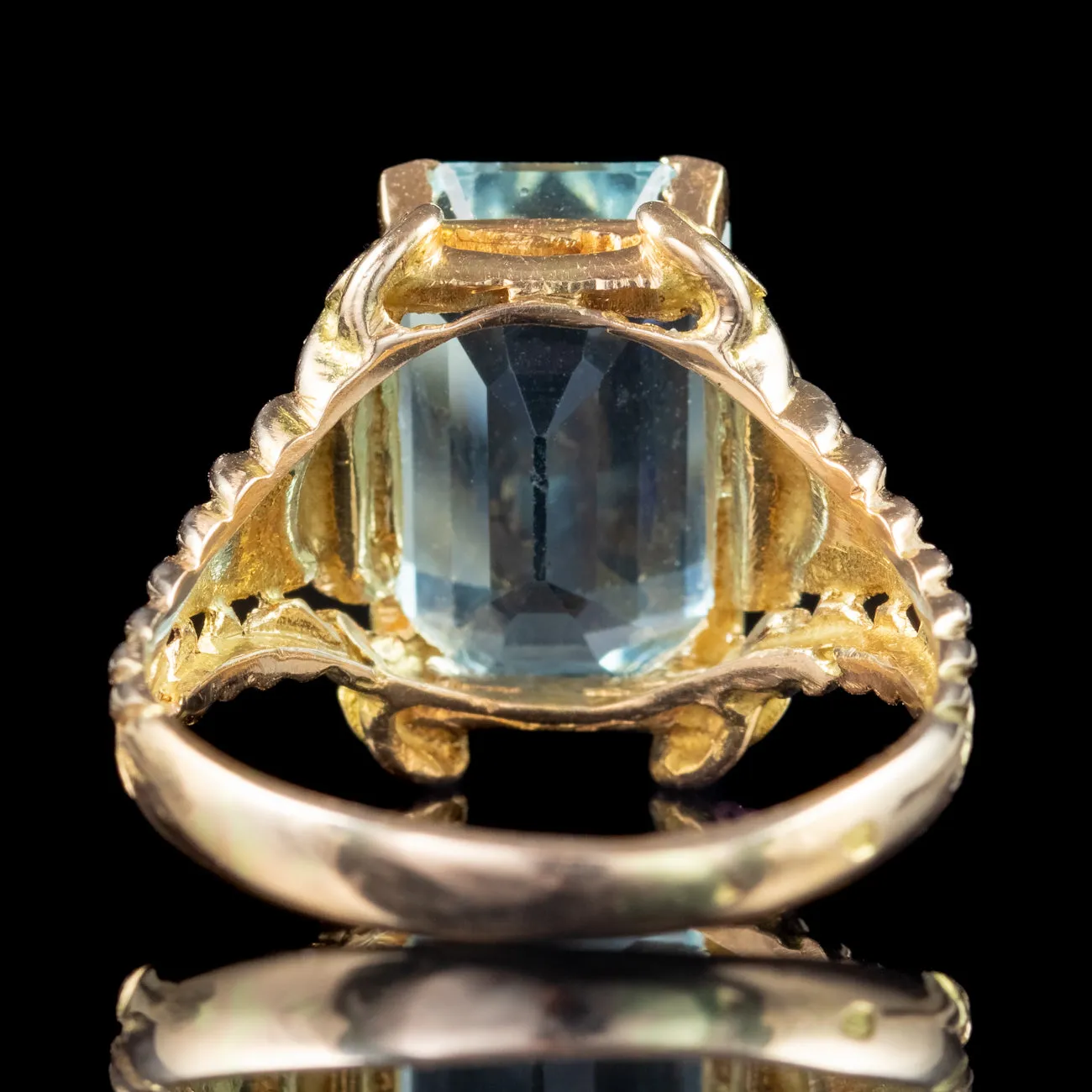 Art Deco French Aquamarine Ring 6.6ct Aqua