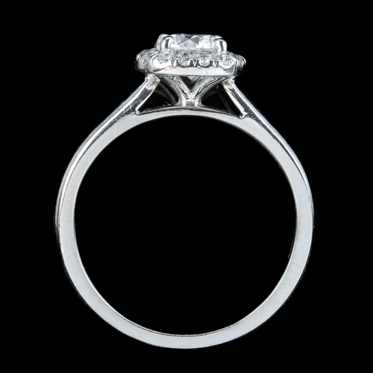 Art Deco Style Diamond Cluster Ring 0.80ct Vs1-D Colour Diamond With Cert