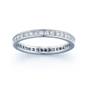 Barmakian Channel Set Princess Cut Diamond Eternity Band