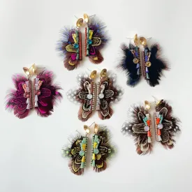 Beaded Feather Earrings