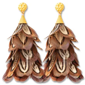 Brackish Marjan Pheasant Feather Earrings