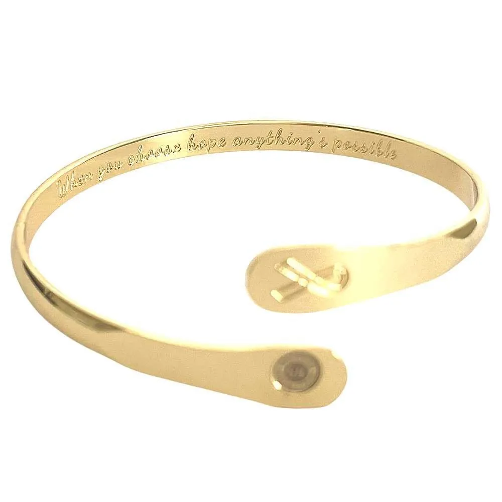 Cancer Awareness Bracelets, Engraved Bracelets When you choose hope anything’s possible- Cancer Awareness Sign