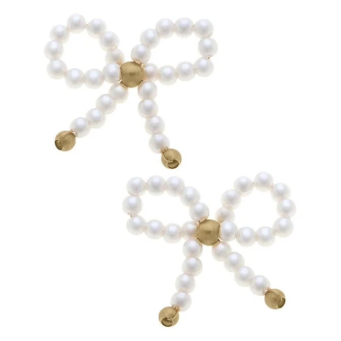 Clementine Pearl Bow Stud Earring