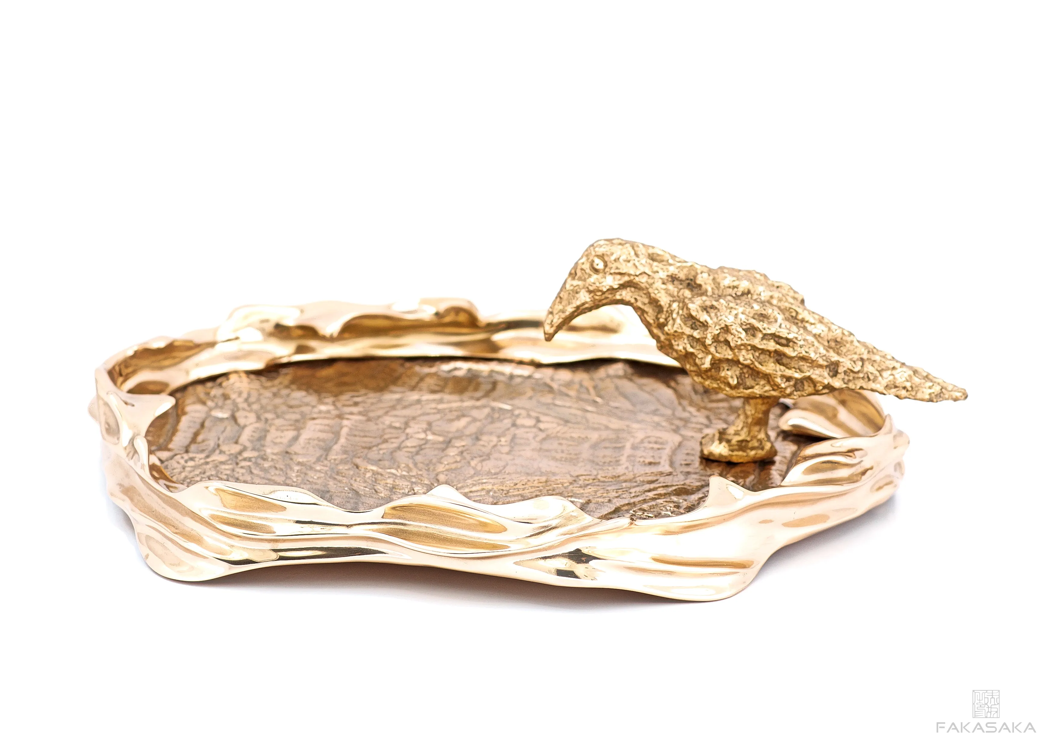 DEAR CELIA<br><br>BOWL / CENTERPIECE<br><br>CROCODILE<br>POLISHED BRONZE