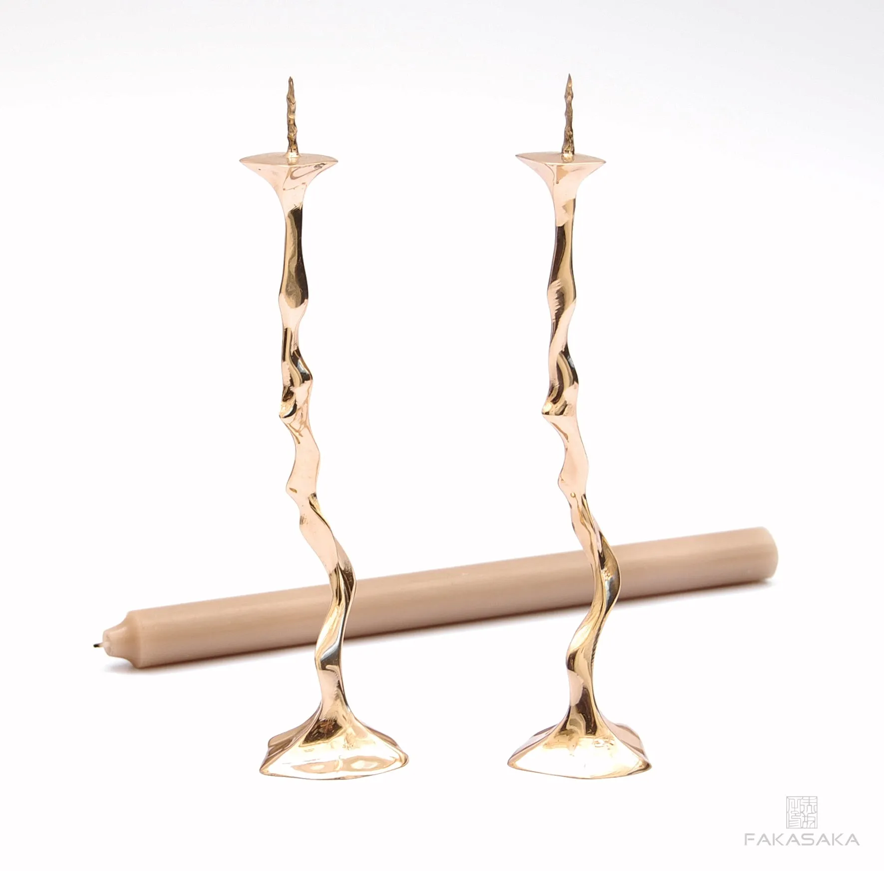 DEBBIE CANDLESTICK<br><br>POLISHED BRONZE