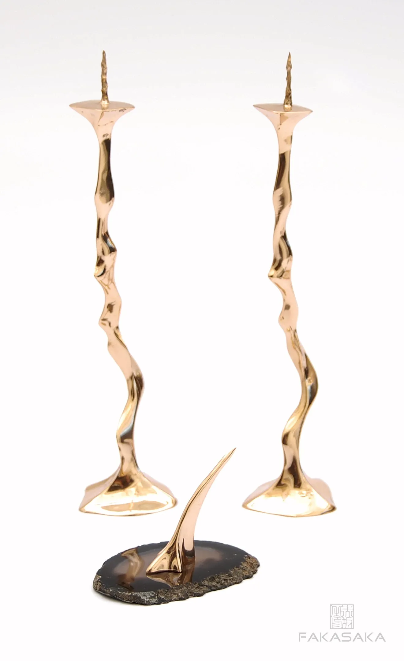 DEBBIE CANDLESTICK<br><br>POLISHED BRONZE