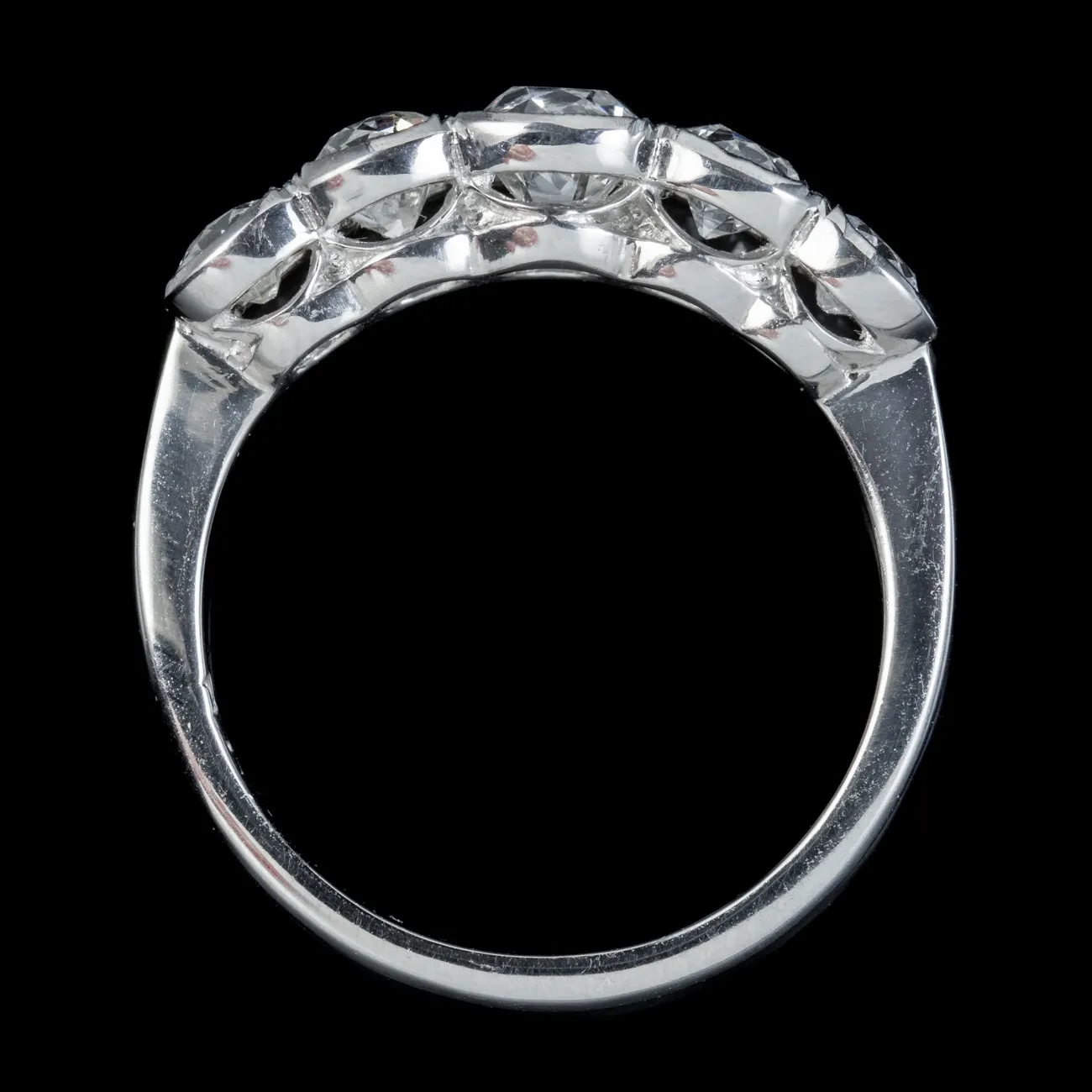 Edwardian Style Five Stone Diamond Ring 1.80ct Of Diamond