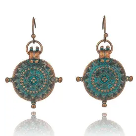 Ethnic Engraved Drop Earrings