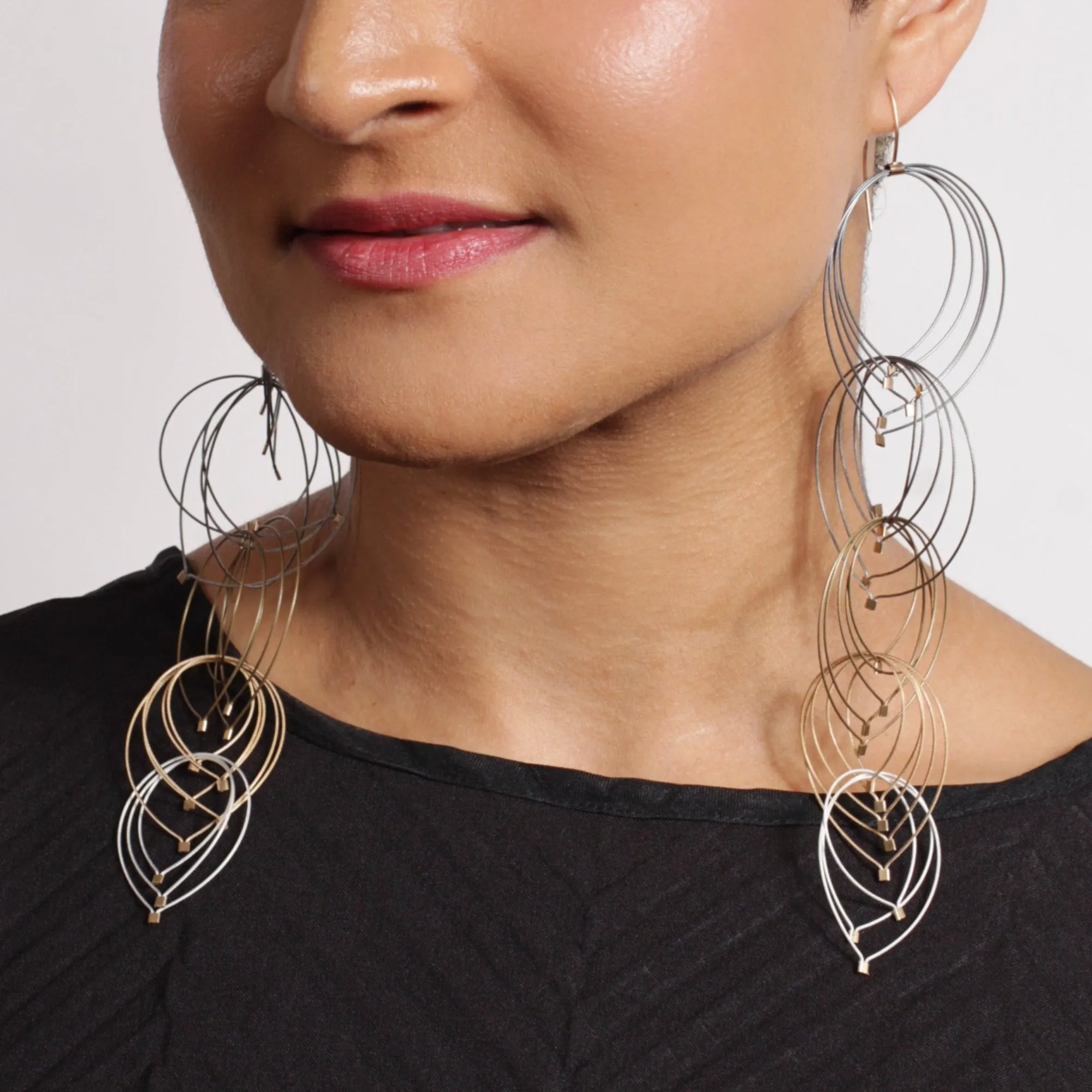 Feather Teardrop Hook Earrings (Maxi)