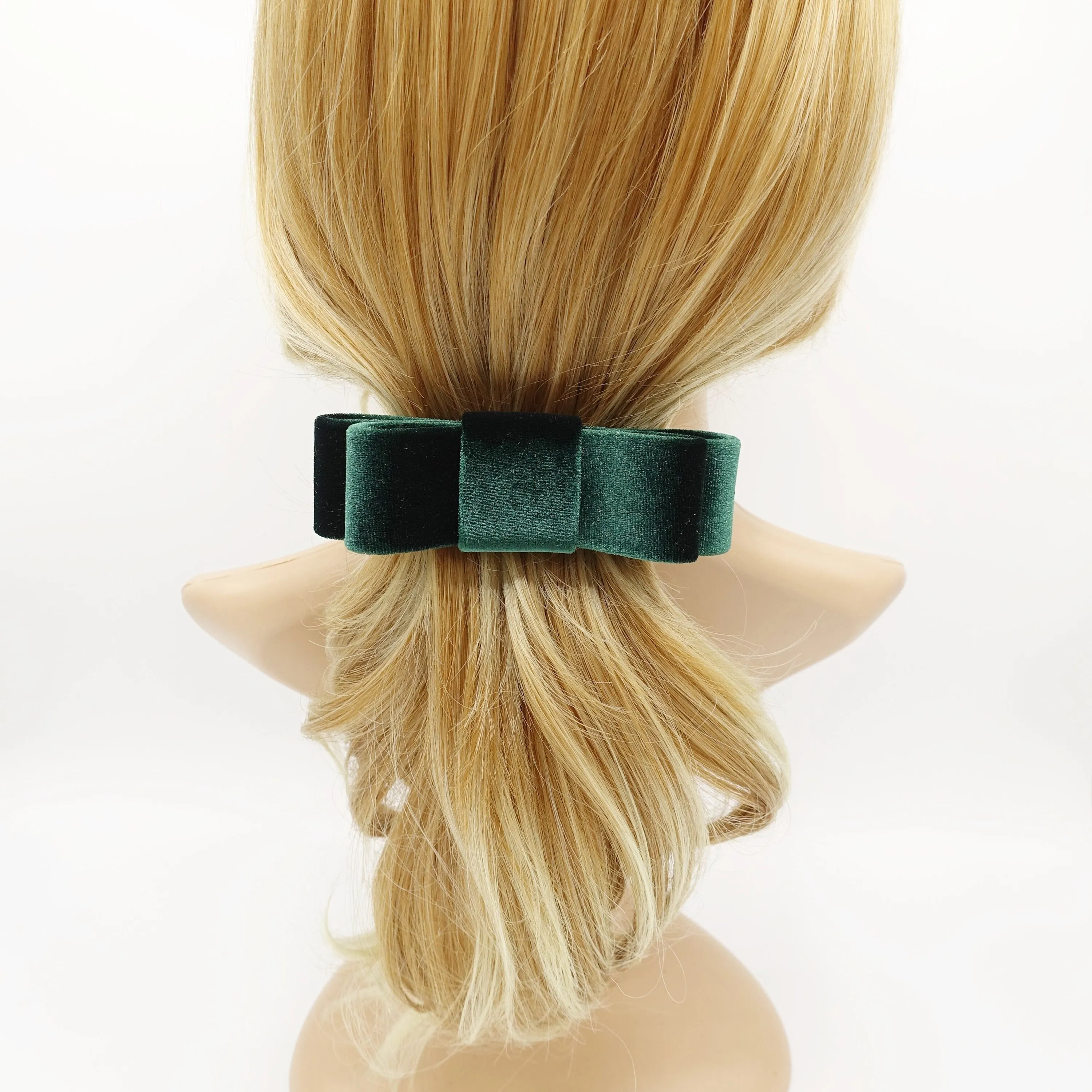 flat velvet bow french bow barrette