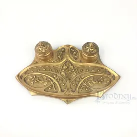 French Art Nouveau Bronze Inkwell