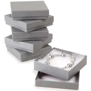 Get Organized™ Cotton Filled Jewelry Boxes Gray 3.5 inches 6 assorted size