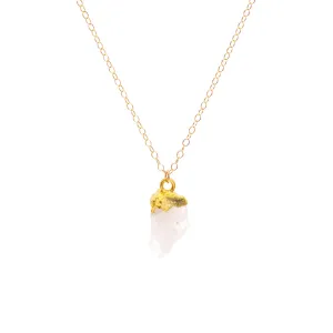 Gold Moonstone Raw Crystal Necklace