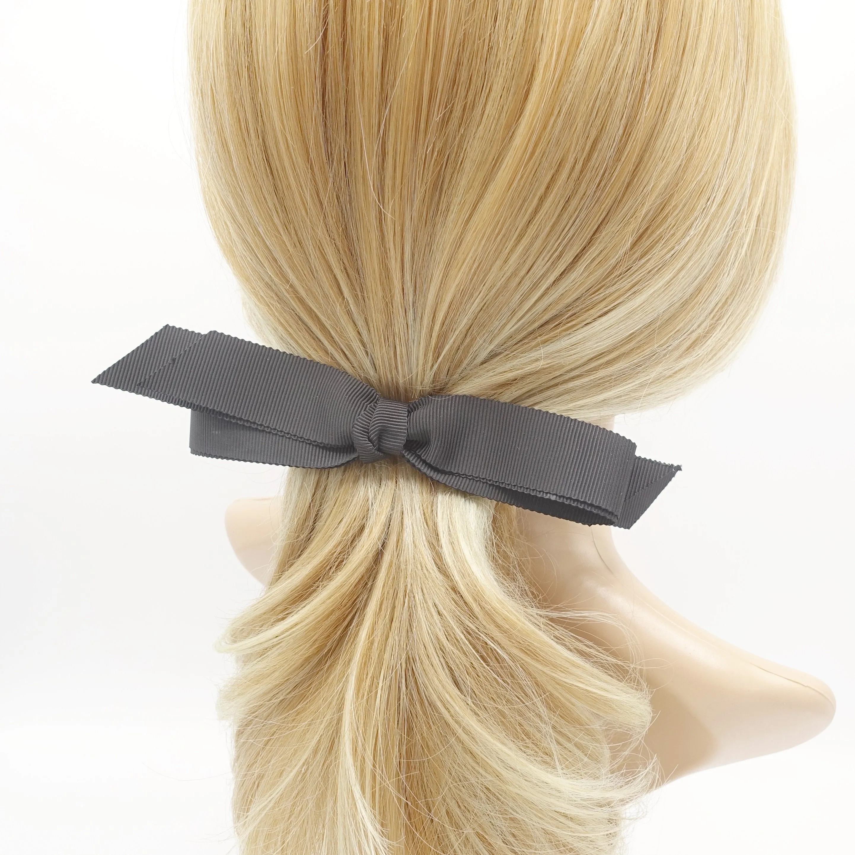 gross grain hair bow narrow ribbon hair accessory for women