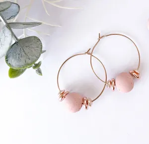 Hippie Hoops with Blush Pink Concrete