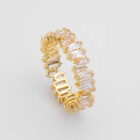 Jada Baguette Cut CZ Ring | Gold