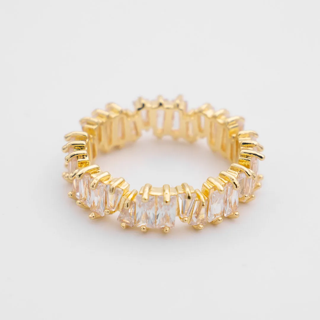 Jada Baguette Cut CZ Ring | Gold