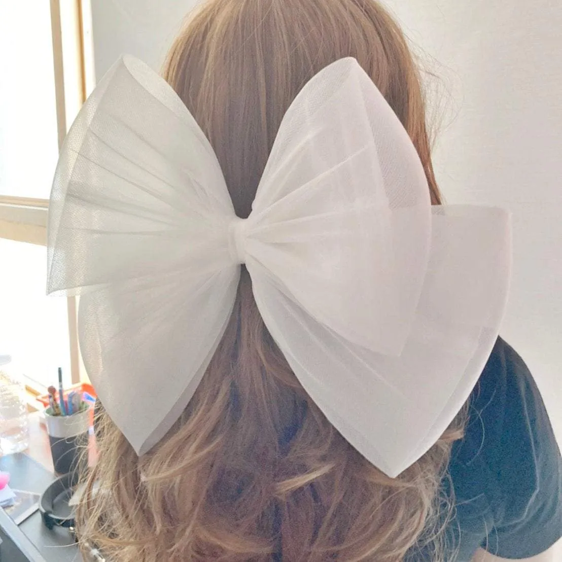 Jumbo bow event cosplay hair accessory for women