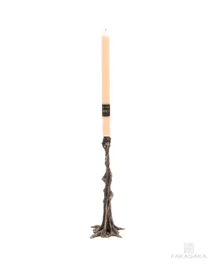 LEO<br><br>CANDLESTICK / SCULPTURE<br><br>BLACKBROWN BRONZE