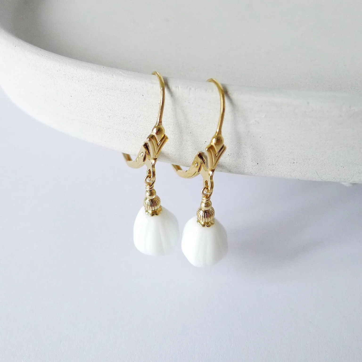 Lucia Earrings / Vintage Czech Glass / 14k Gold-filled