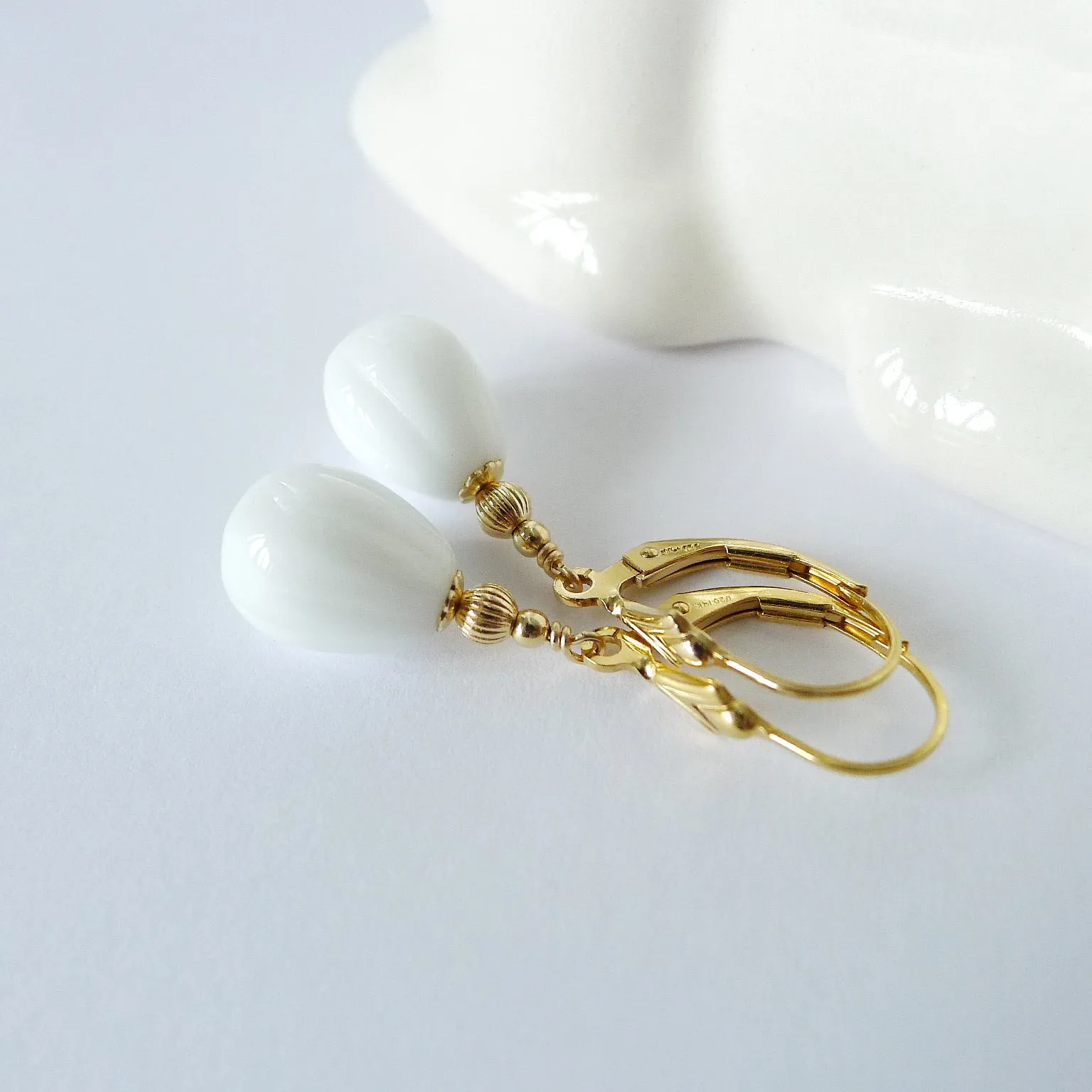 Lucia Earrings / Vintage Czech Glass / 14k Gold-filled