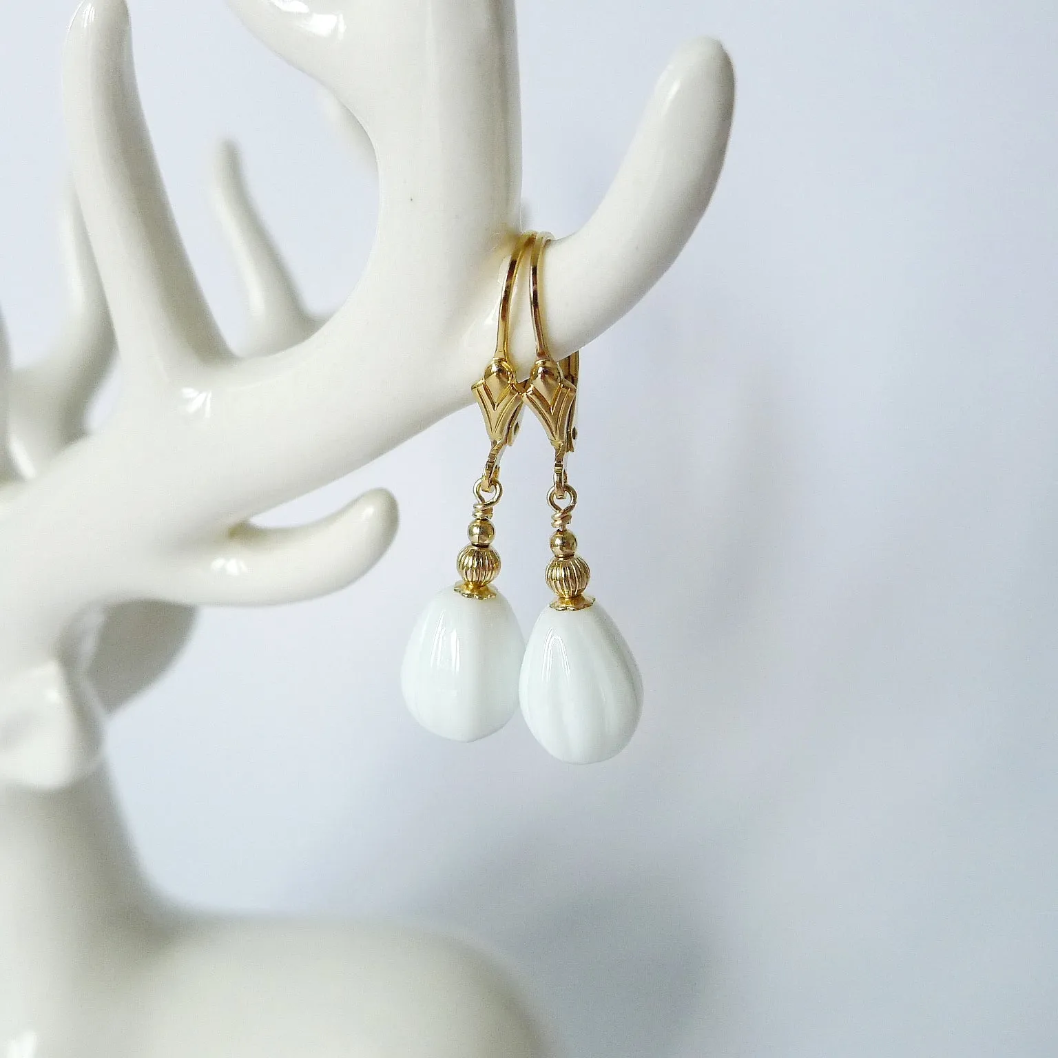 Lucia Earrings / Vintage Czech Glass / 14k Gold-filled