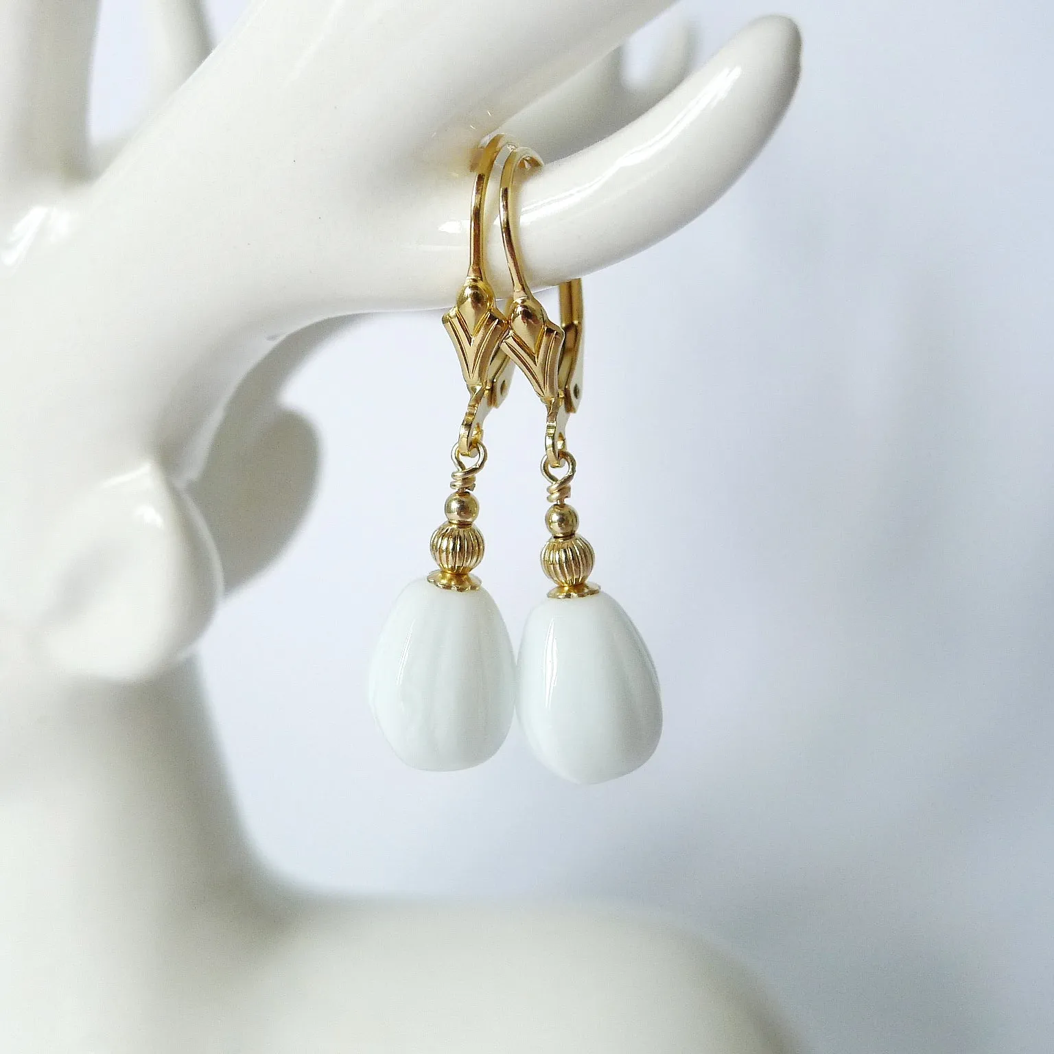 Lucia Earrings / Vintage Czech Glass / 14k Gold-filled