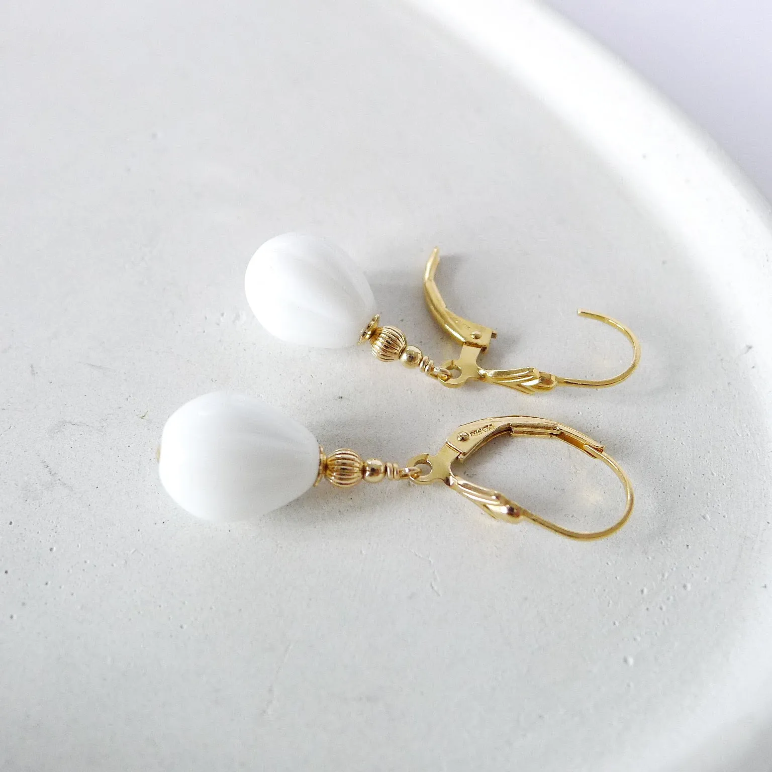 Lucia Earrings / Vintage Czech Glass / 14k Gold-filled