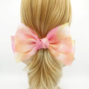 organza galaxy big hair bow women hair accessory