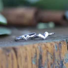 Petite Sculpted Heart Sterling Silver Stacking Ring